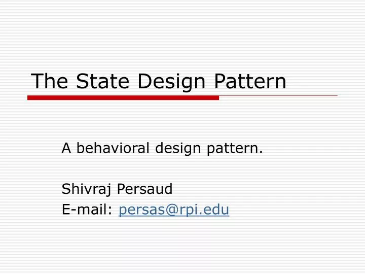 the state design pattern n.
