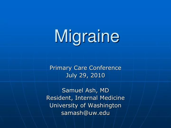 migraine case study ppt
