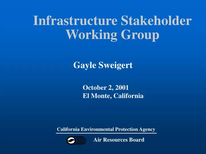infrastructure stakeholder working group n.