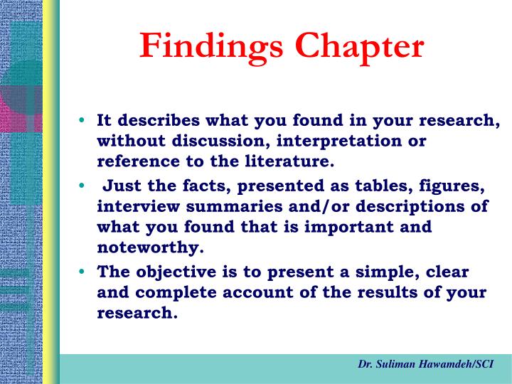 dissertation findings chapter example