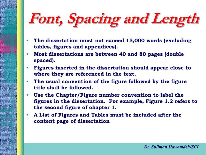 font size for thesis presentation