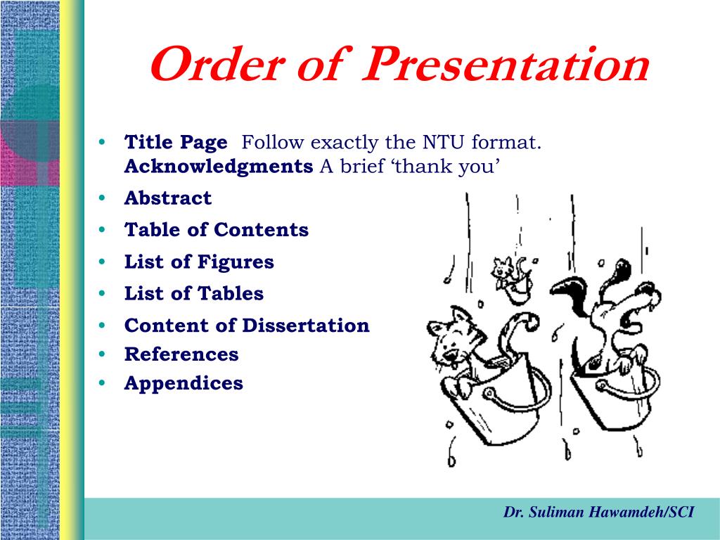the presentation order