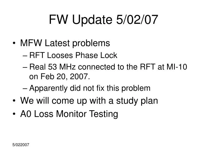 fw update 5 02 07 n.
