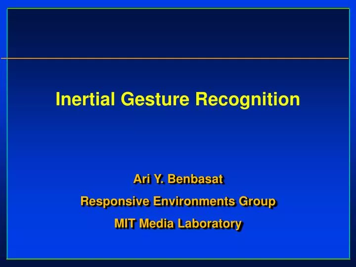 inertial gesture recognition n.