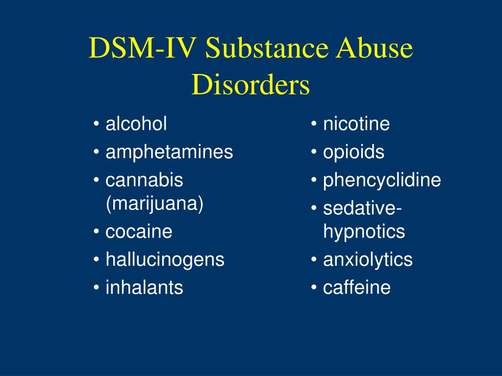 PPT Substance Abuse Disorders PowerPoint Presentation