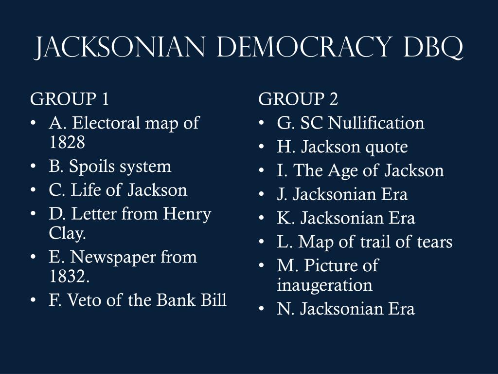 apush dbq jacksonian democracy