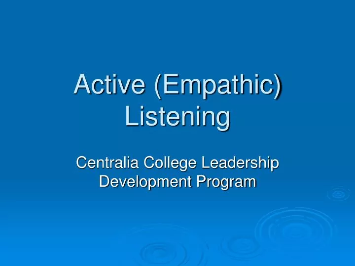 PPT Active Empathic Listening PowerPoint Presentation Free 