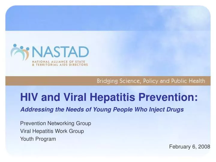 hiv and viral hepatitis prevention addressing the needs of young people who inject drugs n.