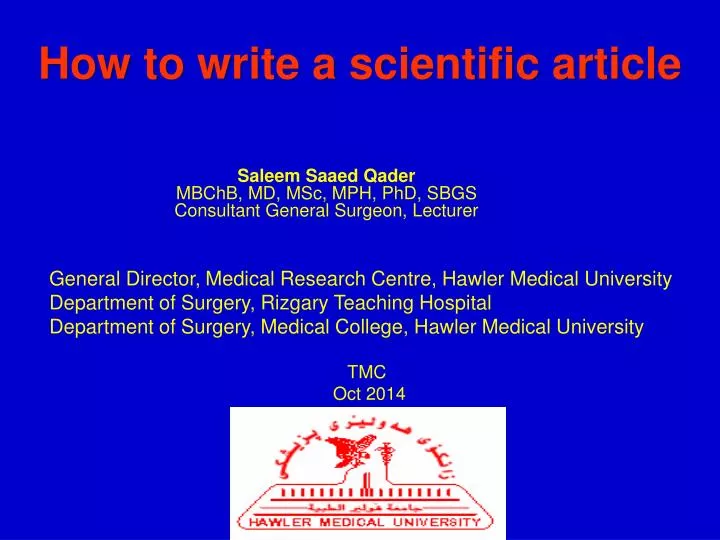 how to write a scientific article ppt