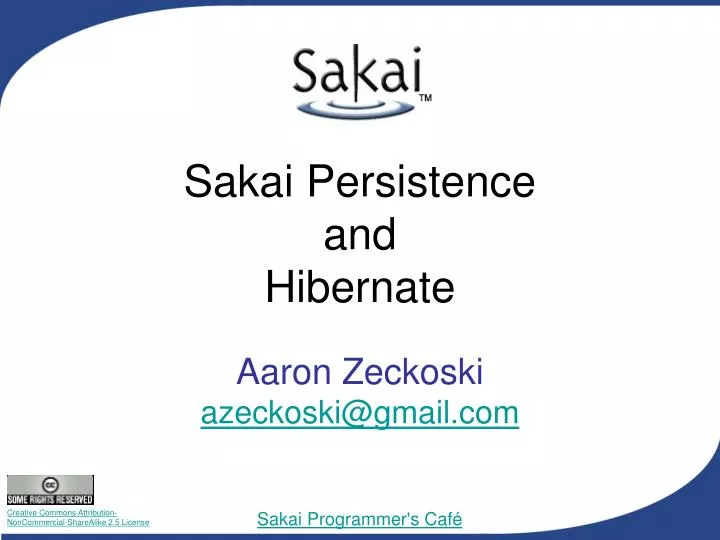 sakai persistence and hibernate n.