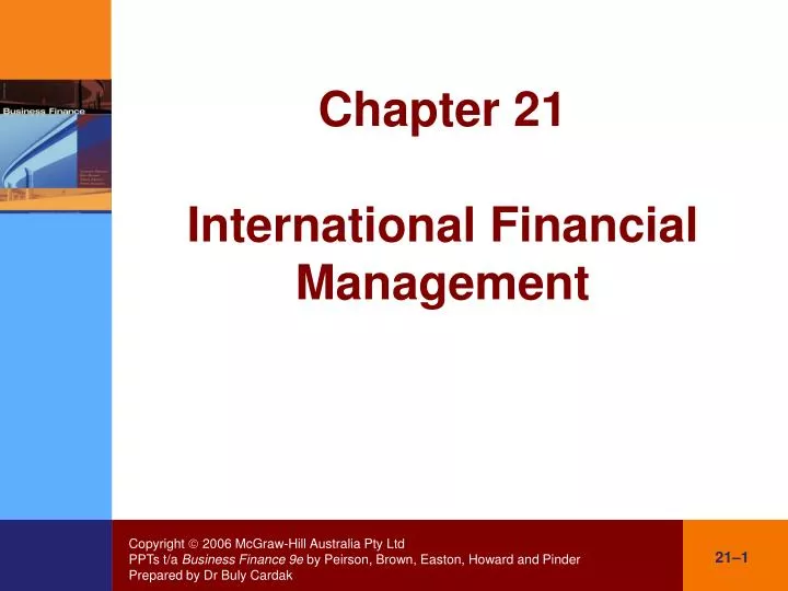 chapter 21 international financial management n.