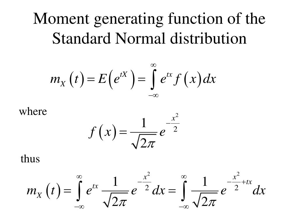 Generating functions. Moment generating function for normal. Ordinary generating function. Standard normal distribution function. Производящая функция моментов.