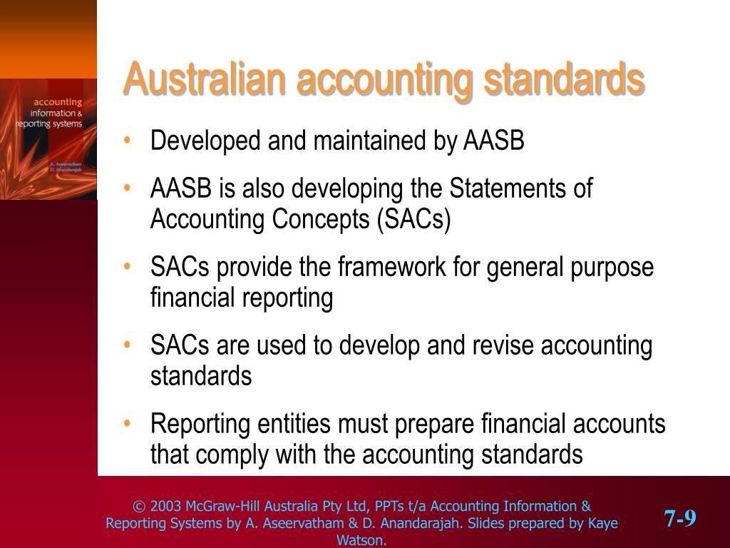 australian accounting standards presentation of financial statements