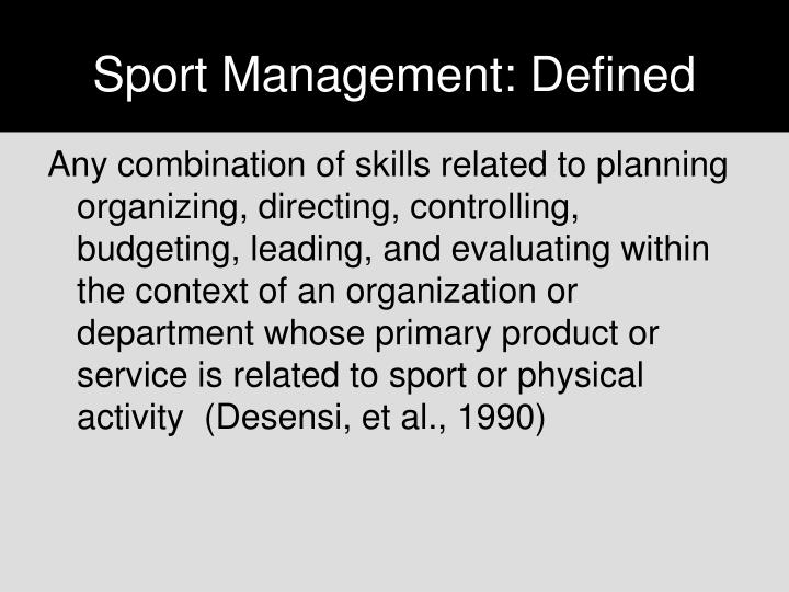 PPT Sport Management PowerPoint Presentation ID6662794
