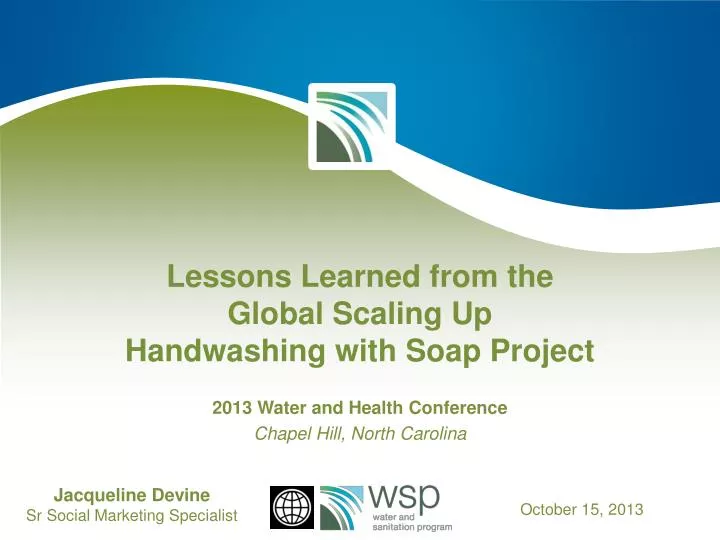 PPT Lessons Learned from the Global Scaling Up Handwashing with Soap
