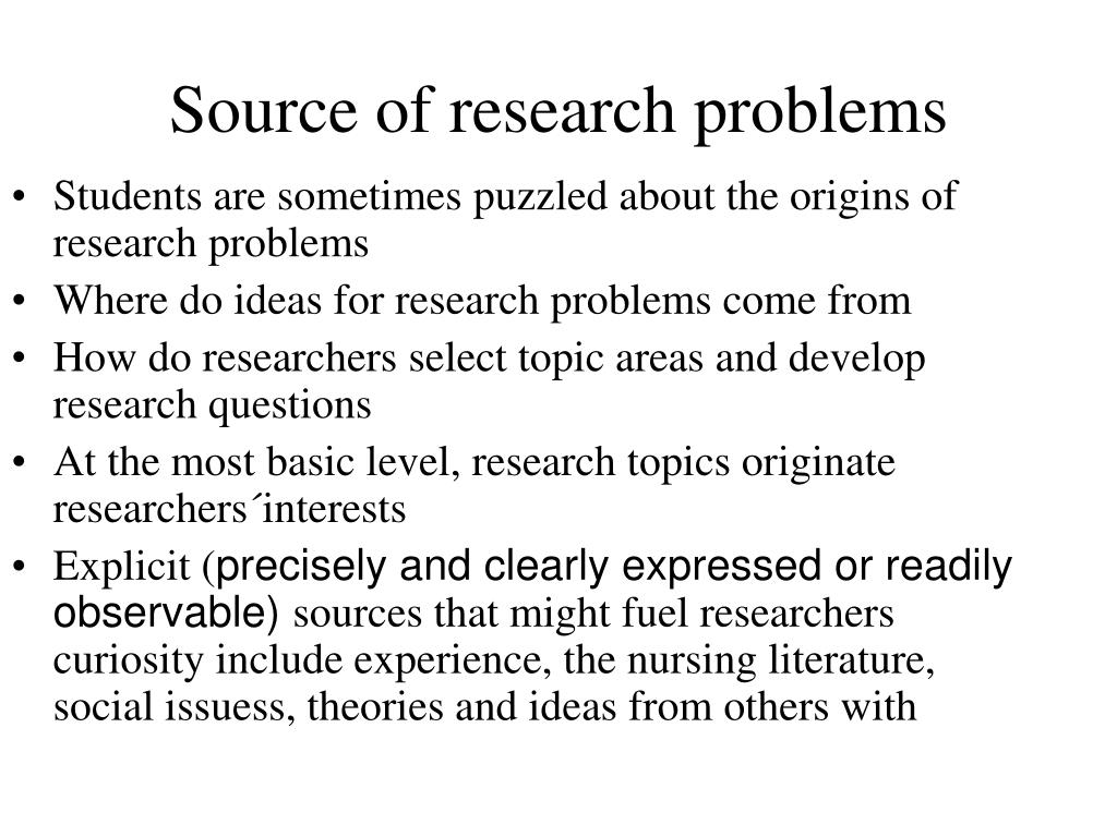 Ppt research problems research questions research hypotheses 