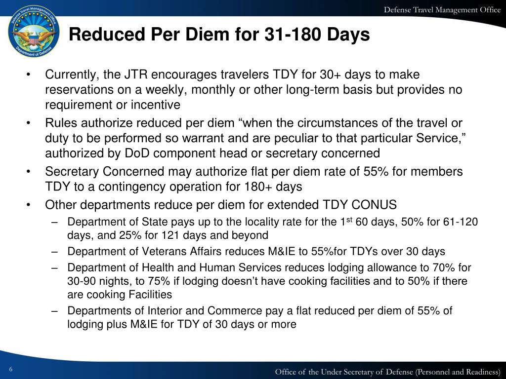 PPT Incidental Expenses & Reduced Per Diem for Extended TDY
