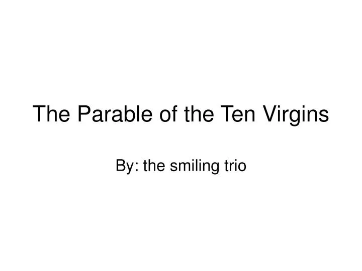 the parable of the ten virgins n.
