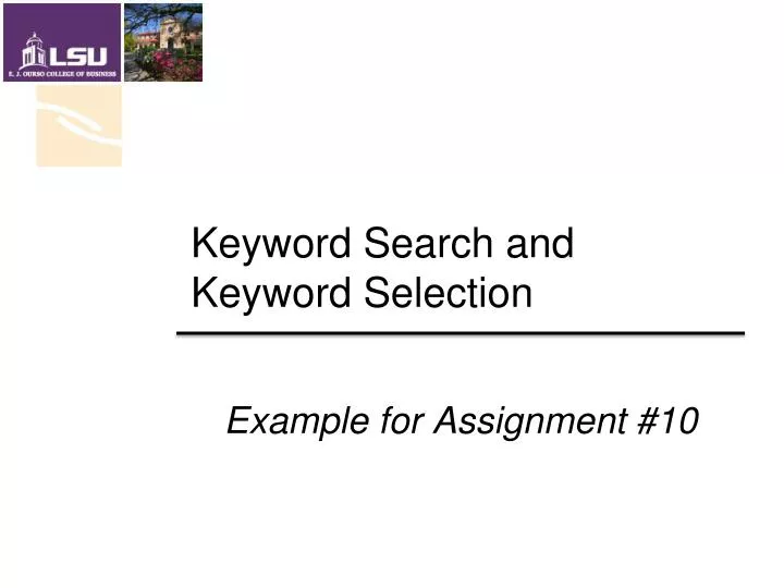 keyword search and keyword selection n.