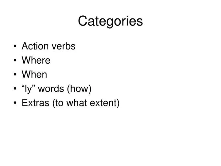 categories n.