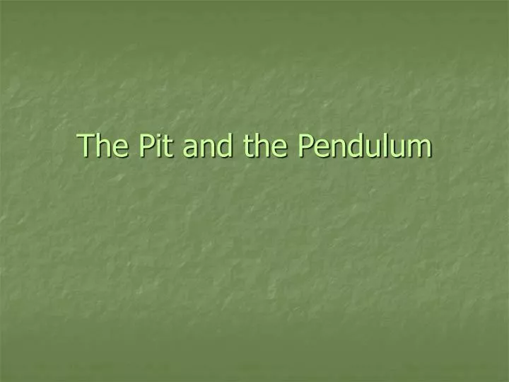 the pit and the pendulum n.