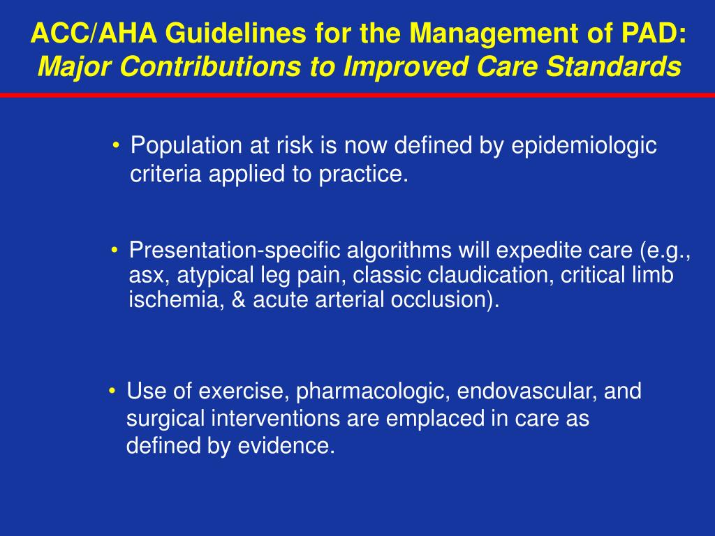 PPT Peripheral Arterial Disease Guidelines Management of Patients
