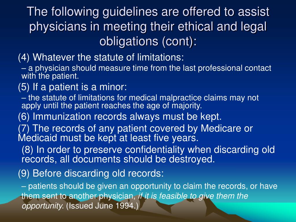 PPT Retention of Medical Records Law PowerPoint Presentation, free