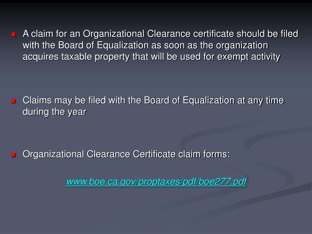 PPT Organizational Clearance Certificate (OCC) Requirements PPT Organizational Clearance Certificate (OCC) Requirements