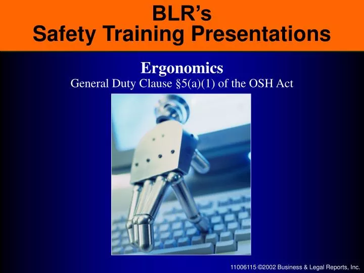 PPT BLR’s Safety Training Presentations PowerPoint Presentation, free