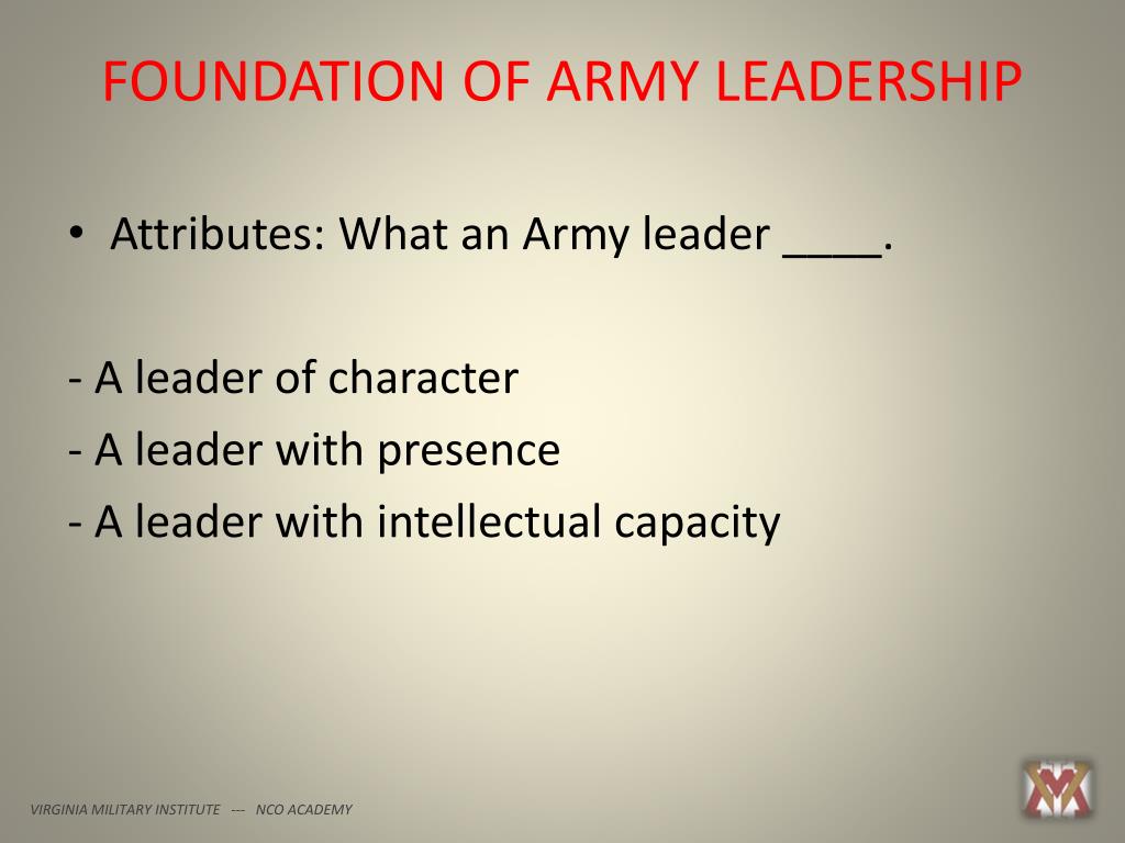 PPT - VIRGINIA MILITARY INSTITUTE NCO ACADEMY PowerPoint Presentation ...