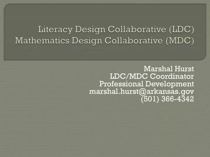 literacy design collaborative ldc mathematics design collaborative mdc n.