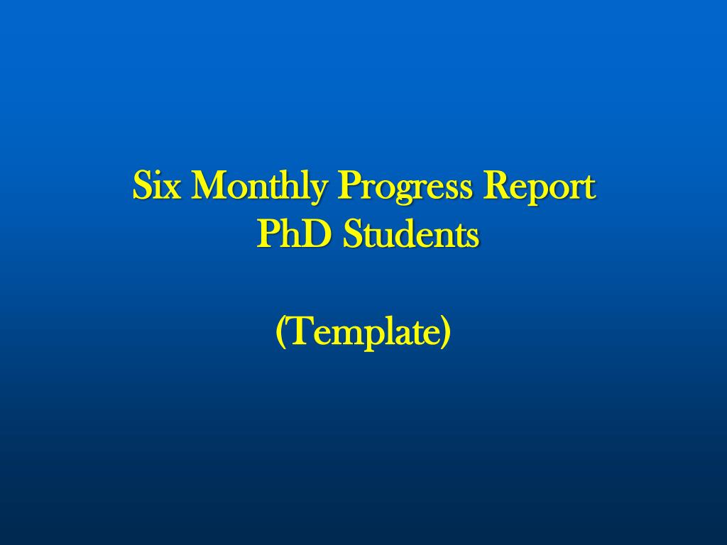 progress report format for phd ppt