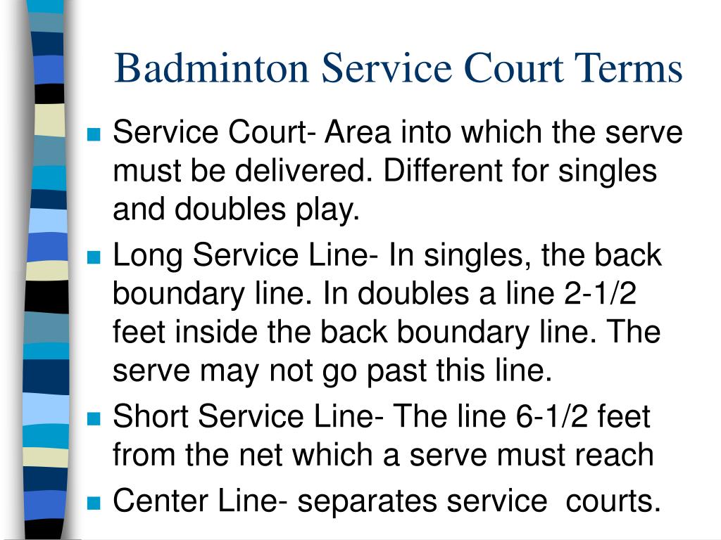 badminton terms