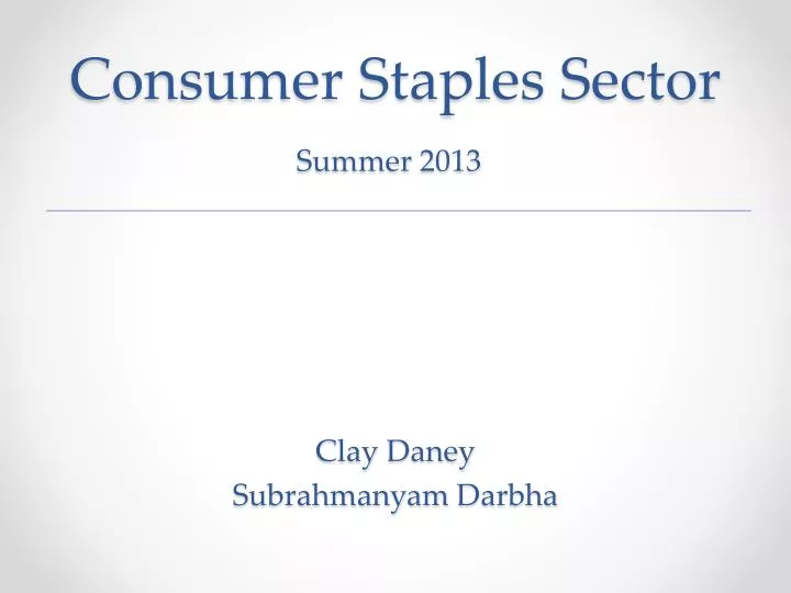 PPT Consumer Staples Sector PowerPoint Presentation, free download