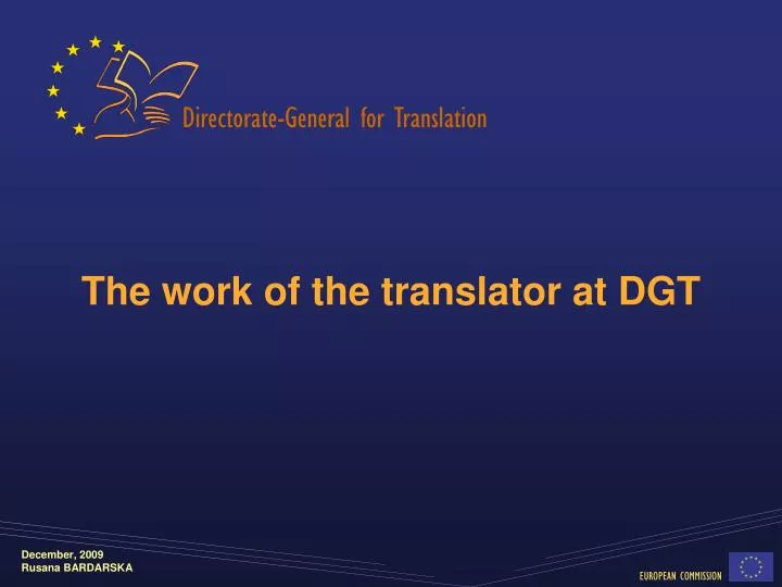 the work of the translator at dgt n.
