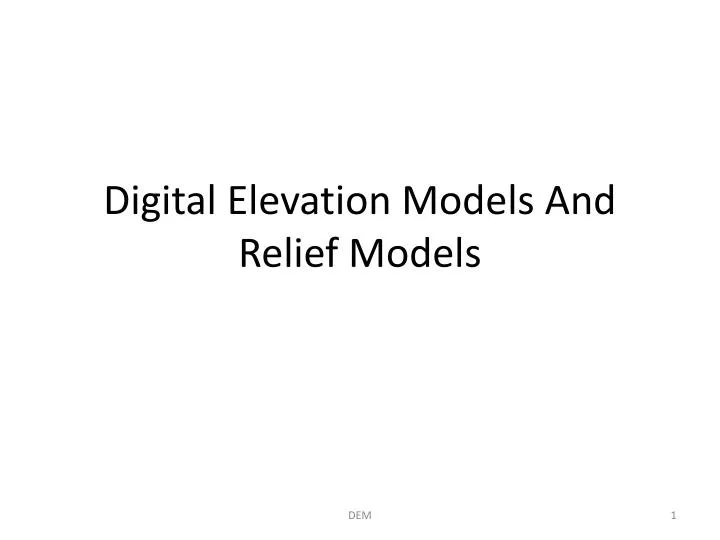 digital elevation models and relief models n.
