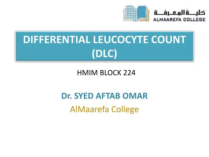 differential leucocyte count dlc n.
