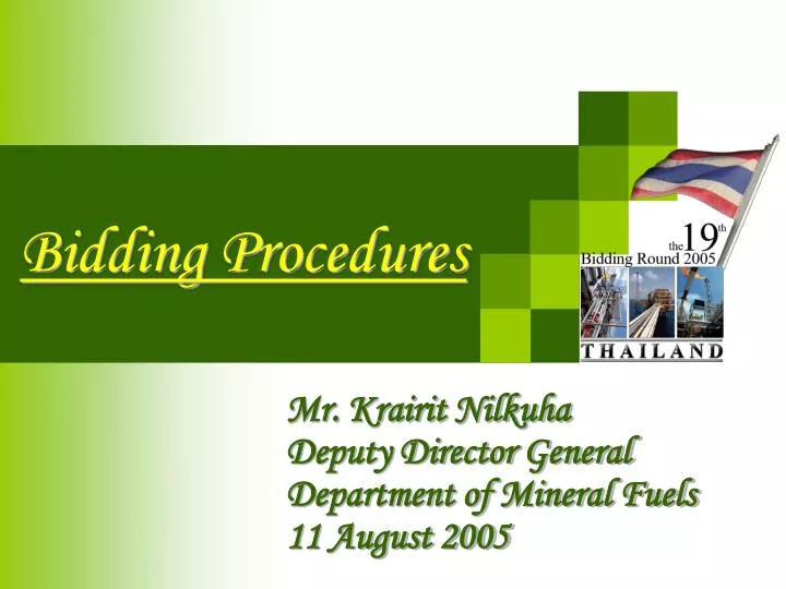 bidding procedures n.