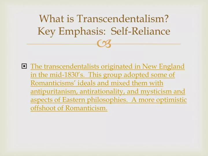 understanding the idea of transcendentalism understanding the idea of transcendentalism