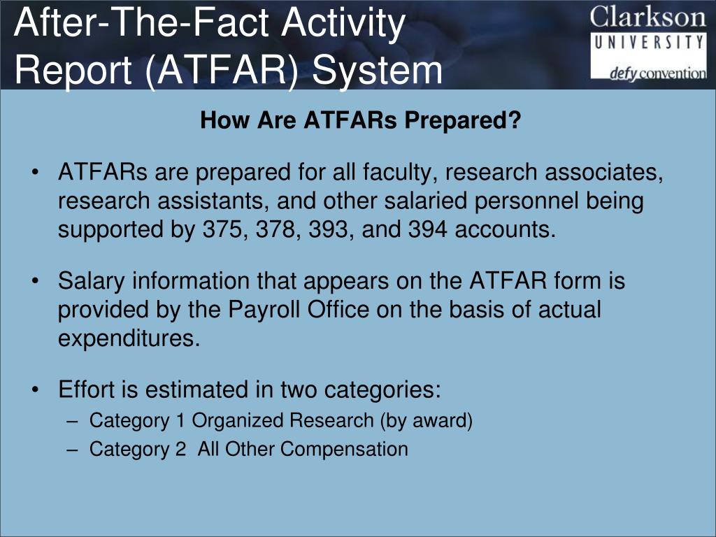 PPT - DIVISION OF RESEARCH Effort Reporting & After-The-Fact Activity ...