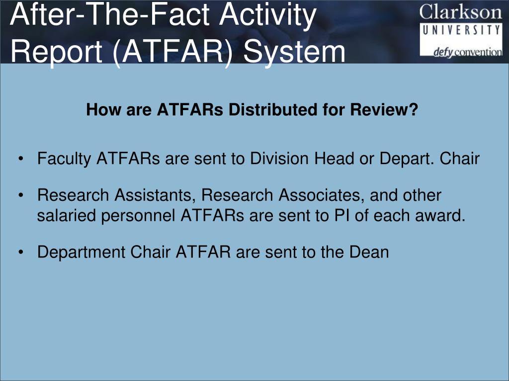 PPT - DIVISION OF RESEARCH Effort Reporting & After-The-Fact Activity ...