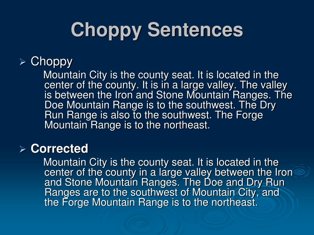 Choppy Sentences Worksheets
