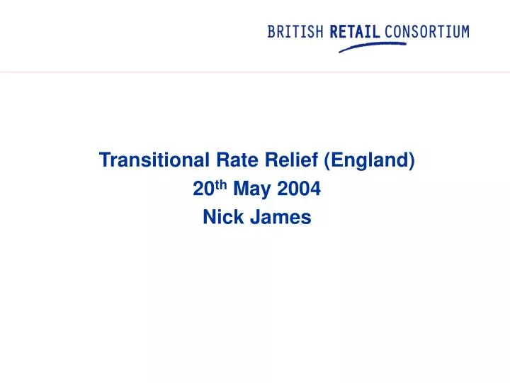 What Is Transitional Rate Relief