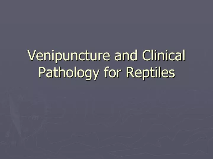 venipuncture and clinical pathology for reptiles n.