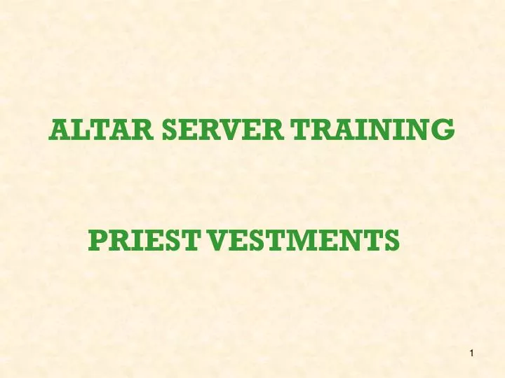 altar server training n.