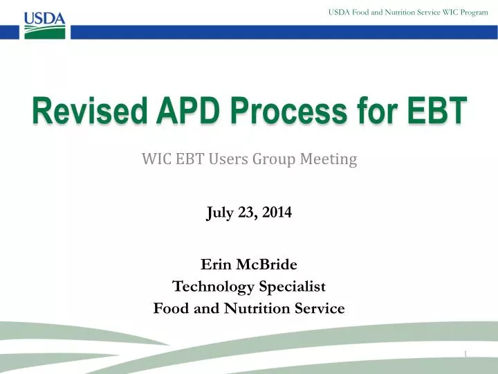 revised apd process for ebt n.
