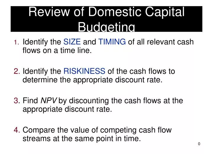 review of capital budgeting Capital planning and budgeting is a complex process characterized by uncertain long term projections, political pressures, shortage of resources and demands on a wide. review of capital budgeting Capital planning and budgeting is a complex process characterized by uncertain long term projections, political pressures, shortage of resources and demands on a wide.