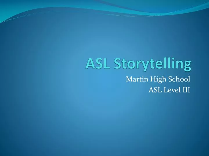 asl storytelling n.