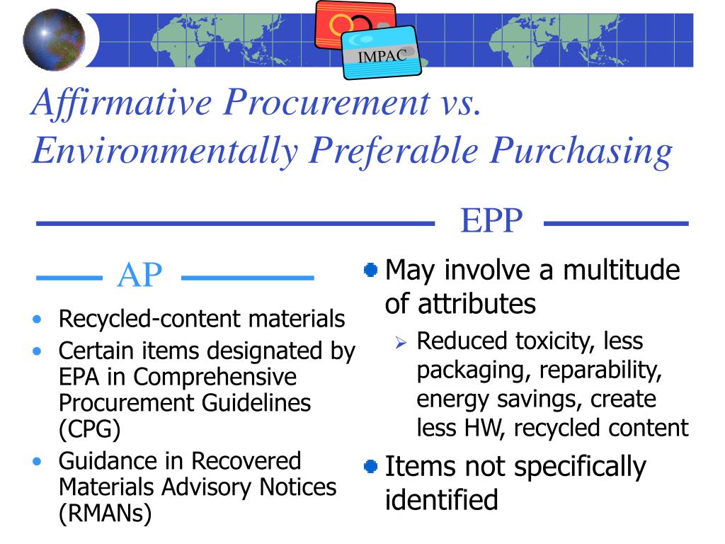 PPT - Affirmative Procurement Training for Federal Credit Card Holders ...