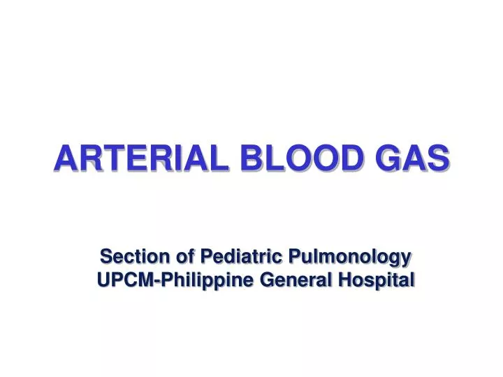 arterial blood gas n.